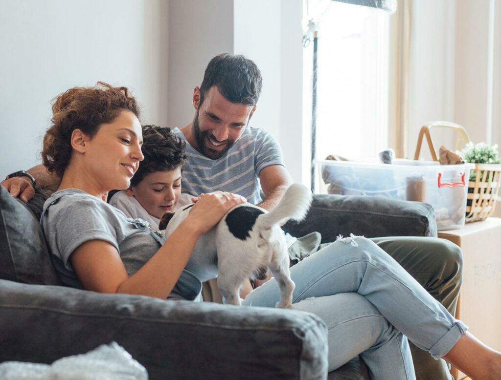 Family with dog